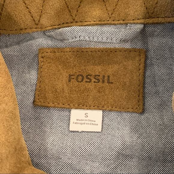 Fossil James Modern Trench Coat Field Jacket Green Tan Small - Picture 8 of 9